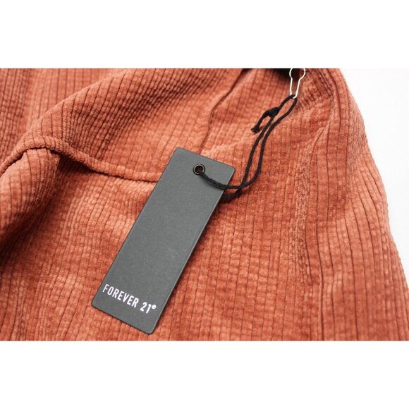 Forever‎ 21+ women's terracotta textured hi-lo corduroy shirt jacket shacket 0X - Picture 8 of 9